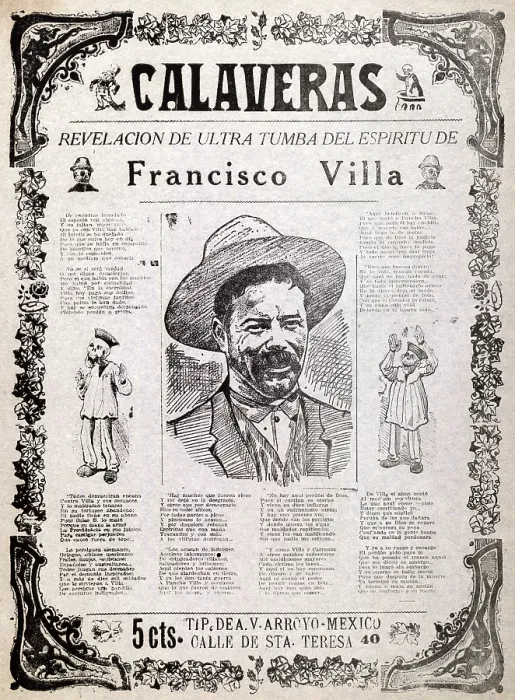 Framed Print : Pancho Villa. Calaveras, revelation from beyond the grave of the spirit of Francisco Villa Framed Print : Pancho Villa. Calaveras, revelation from beyond the grave of the spirit of Francisco Villa