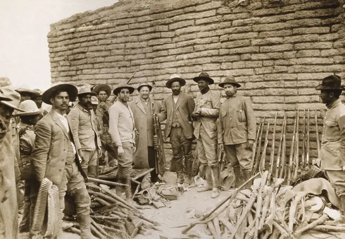 Framed Print : Pancho Villa with his soldiers and a Mutual Film Corporation interpreter and cameramen. Villa agreed to star in THE LIFE OF GENERAL VILLA, a 1914 production produced by D.W Framed Print : Pancho Villa with his soldiers and a Mutual Film Corporation interpreter and cameramen. Villa agreed to star in THE LIFE OF GENERAL VILLA, a 1914 production produced by D.W