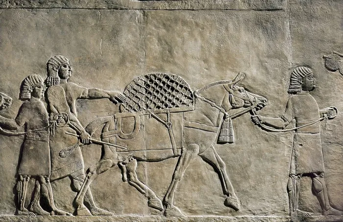 Framed Print : Detail of a panel. Depiction of transport with horses. Assyrian art. Relief on rock. UNITED KINGDOM. London. The British Museum. Proc: IRAQ. Kuyunjik. Nineveh Framed Print : Detail of a panel. Depiction of transport with horses. Assyrian art. Relief on rock. UNITED KINGDOM. London. The British Museum. Proc: IRAQ. Kuyunjik. Nineveh