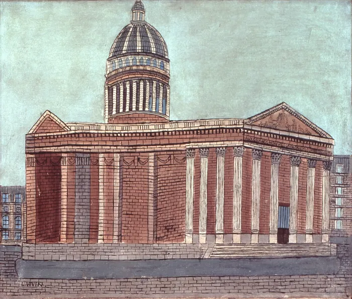 Framed Print : Pantheon, by Louis Vivin, 1925, 20th Century, oil on canvas, 54 x 64 cm - France, Nice, International museum of Naif Art Anatole Jakovsky. Whole artwork view