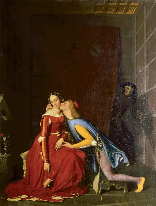 Framed Print : Paolo and Francesca (Paolo et Francesca), by Jean Auguste Dominique Ingres, 1819, 19th Century, oil on canvas, 50 x 41 cm - France, Angers, Museum of Fine Arts Framed Print : Paolo and Francesca (Paolo et Francesca), by Jean Auguste Dominique Ingres, 1819, 19th Century, oil on canvas, 50 x 41 cm - France, Angers, Museum of Fine Arts