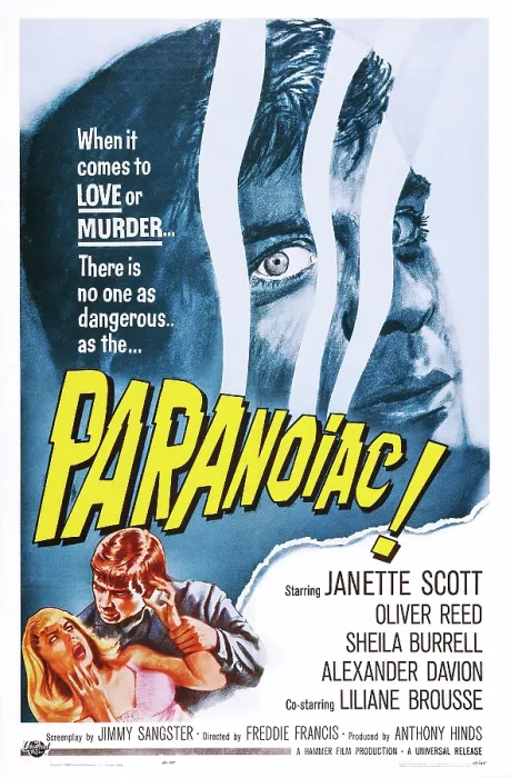 Framed Print : PARANOIAC, US poster art, top: Oliver Reed, 1963 Framed Print : PARANOIAC, US poster art, top: Oliver Reed, 1963