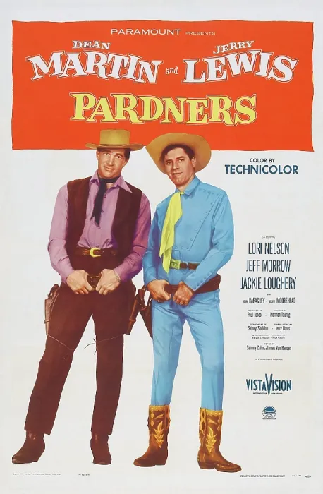 Framed Print : PARDNERS, l-r: Dean Martin, Jerry Lewis on poster art, 1956