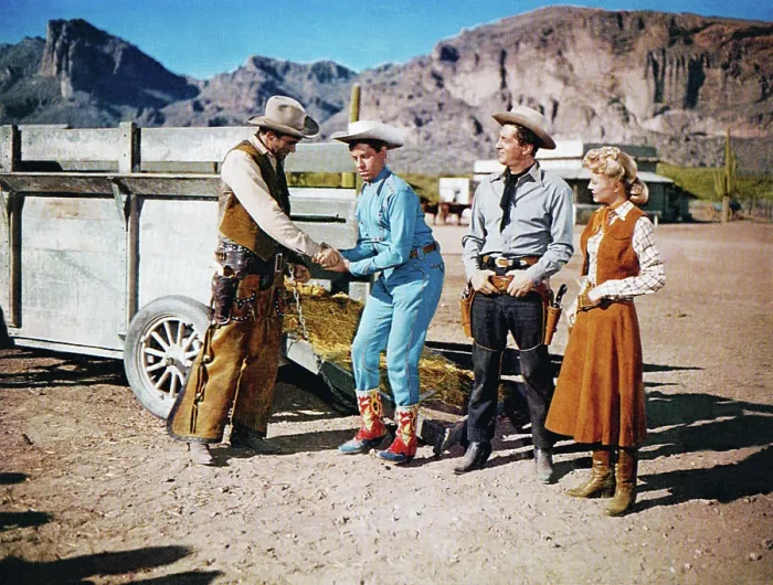 Framed Print : PARDNERS, from left: Jeff Morrow, Jerry Lewis, Dean Martin, Lori Nelson, 1956