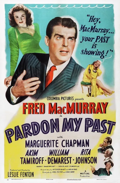 Framed Print : PARDON MY PAST, US poster art, top from left: Marguerite Chapman, Fred MacMurray, Rita Johnson; bottom right: William Demarest, 1945