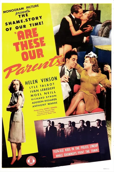 Framed Print : ARE THESE OUR PARENTS, US poster, far left: Noel Neill, top from left: Lyle Talbot, middle from left: Anthony Warde, Helen Vinson, 1944