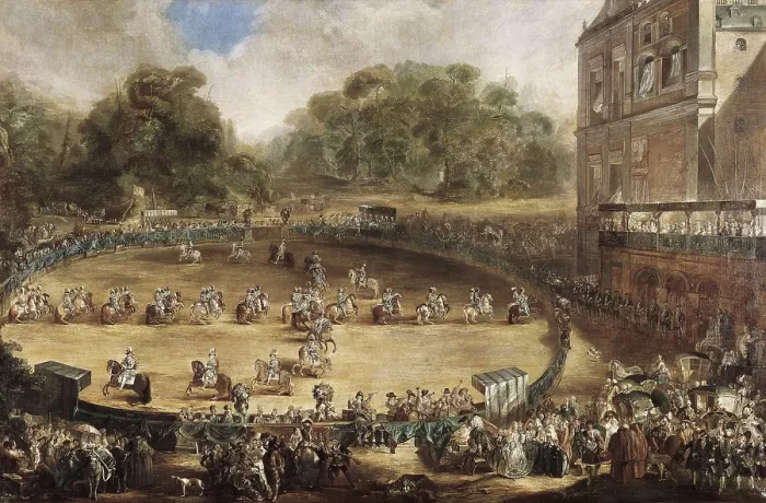 Framed Print : PARET y ALCAZAR, Luis (1746-1798). The Royal Parade. ca. 1773. Equestrian parade held at Aranjuez during the spring of 1773. Baroque art. Oil on canvas. SPAIN. Madrid Framed Print : PARET y ALCAZAR, Luis (1746-1798). The Royal Parade. ca. 1773. Equestrian parade held at Aranjuez during the spring of 1773. Baroque art. Oil on canvas. SPAIN. Madrid