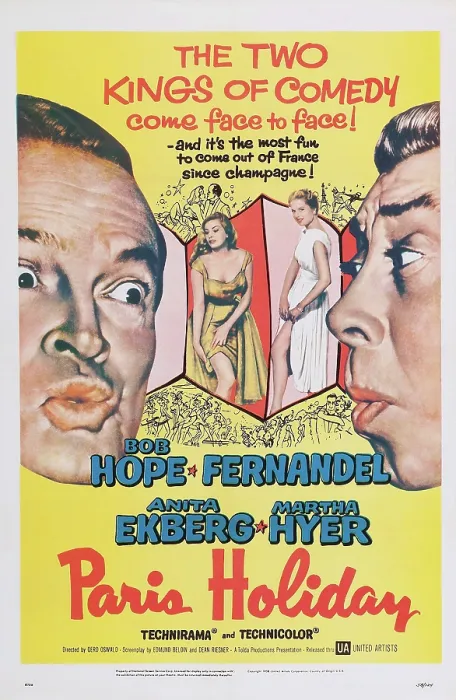Framed Print : PARIS HOLIDAY, US poster art, from left: Bob Hope, Martha Hyer, Anita Ekberg, Fernandel, 1958 Framed Print : PARIS HOLIDAY, US poster art, from left: Bob Hope, Martha Hyer, Anita Ekberg, Fernandel, 1958