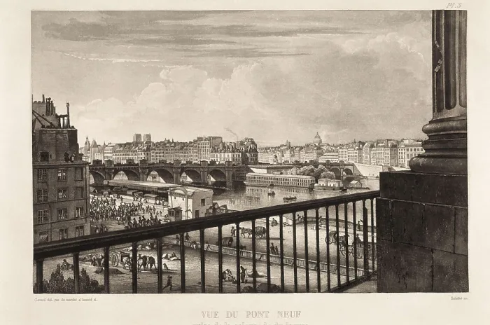 Framed Print : Paris. Pont Neuf, 19th c. Litography. SPAIN. Madrid. National Library. AISA / Everett Collection**US SALES ONLY**