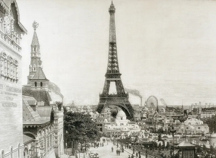 Framed Print : Paris Universal Exhibition (Exposition Universelle) of 1900. Overview of the pavilions in the gardens of the Trocadero under the Eiffel Tower. Engraving. - J Framed Print : Paris Universal Exhibition (Exposition Universelle) of 1900. Overview of the pavilions in the gardens of the Trocadero under the Eiffel Tower. Engraving. - J