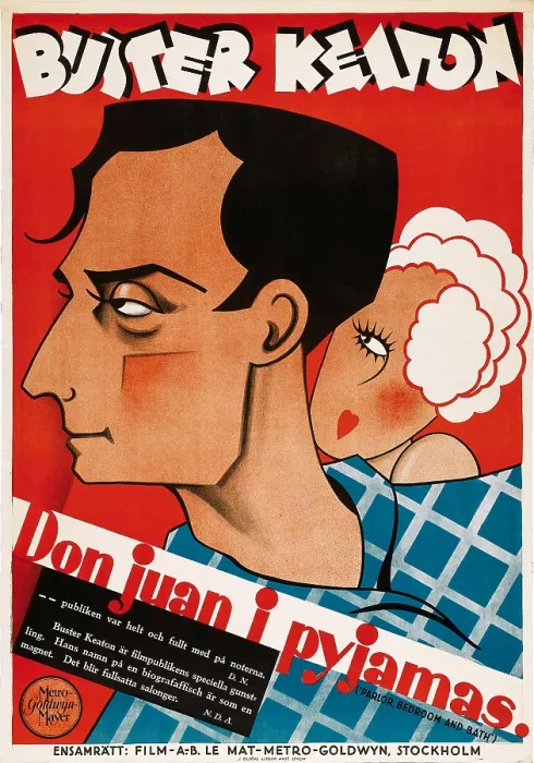 Framed Print : PARLOR, BEDROOM AND BATH, (aka DON JUAN I PYJAMAS), from left: Buster Keaton, Charlotte Greenwood, 1931