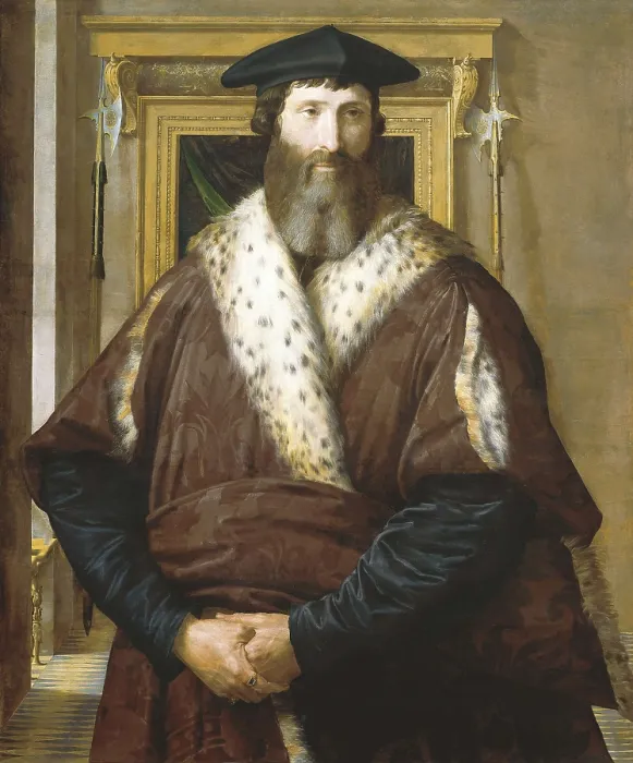 Framed Print : PARMIGIANINO, Francesco Mazzola, called Il (1503-1540). Portrait of Condottiere Malatesta Baglione. ca. 1537 - ca. 1540. Mannerism art. Oil on wood. AUSTRIA. Vienna