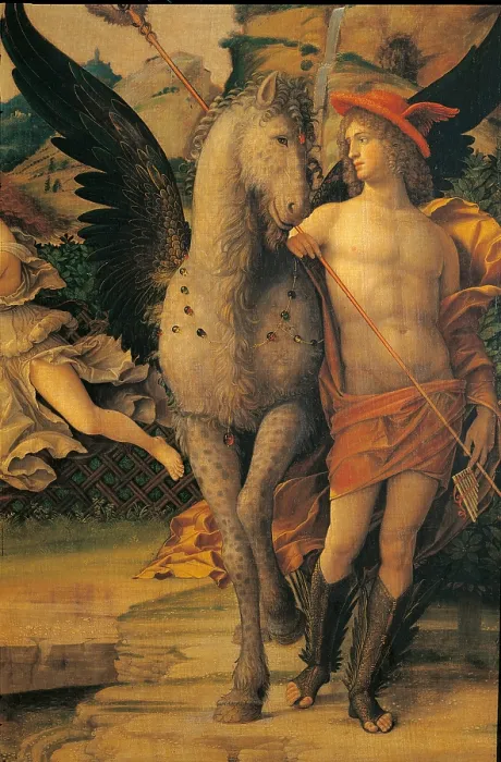 Framed Print : Parnassus, by Andrea Mantegna, 1497 about, 15th Century, tempera on canvas, cm 150 x 192 - France, Ile de France, Paris, Muse dOrsay