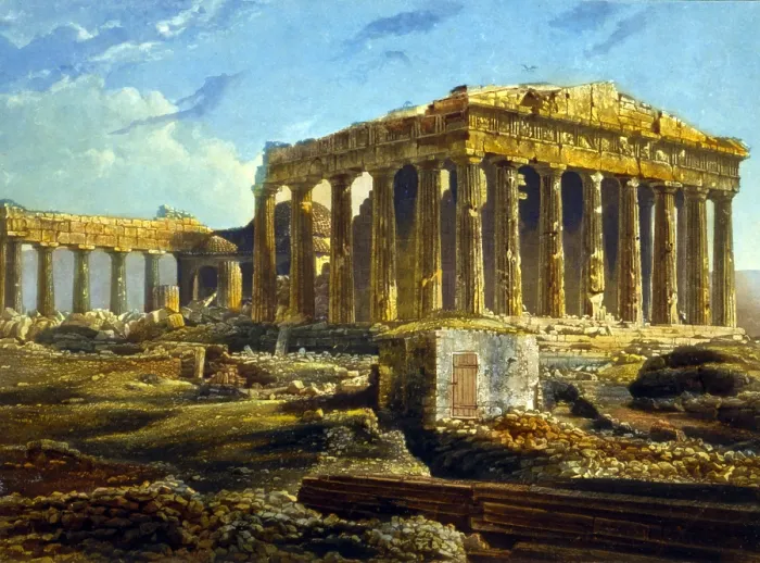 Framed Print : The Parthenon, Athens, Greece, print dated 1842 Framed Print : The Parthenon, Athens, Greece, print dated 1842