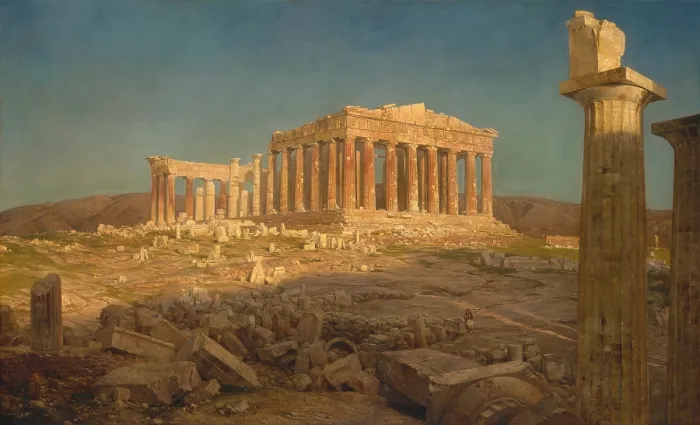 Framed Print : THE PARTHENON, by Frederic Edwin Church, 1871, American painting, oil on canvas