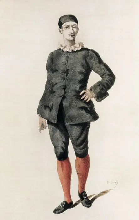 Framed Print : Pasquariello, character of the Commedia dell'Arte. Etching. AISA / Everett Collection**US SALES ONLY**