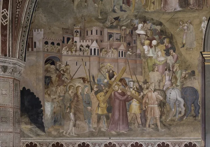 Framed Print : The Passion of Jesus (La passione di Ges), by Andrea di Bonaiuto, 1365-1368, 14th Century, fresco - Italy, Tuscany, Florence, Church of Santa Maria Novella, Spanish Chapel