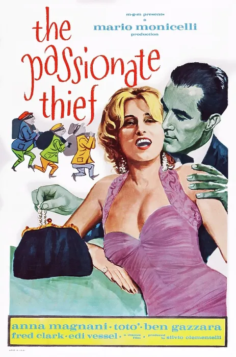 Framed Print : THE PASSIONATE THIEF, (aka RISATE DI GIOIA), US poster, from left: Anna Magnani, Ben Gazzara, 1960