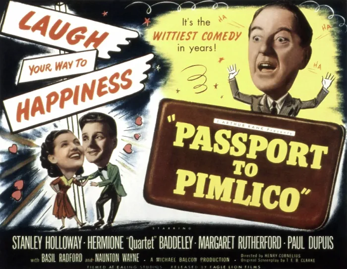 Framed Print : PASSPORT TO PIMLICO, Barbara Murray, Paul Dupuis, Stanley Holloway, 1949
