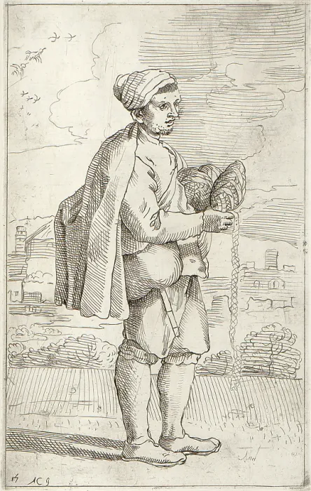 Framed Print : A pasta vendor, by Annibale Carracci, circa late 1500s, printed in 1646 Framed Print : A pasta vendor, by Annibale Carracci, circa late 1500s, printed in 1646