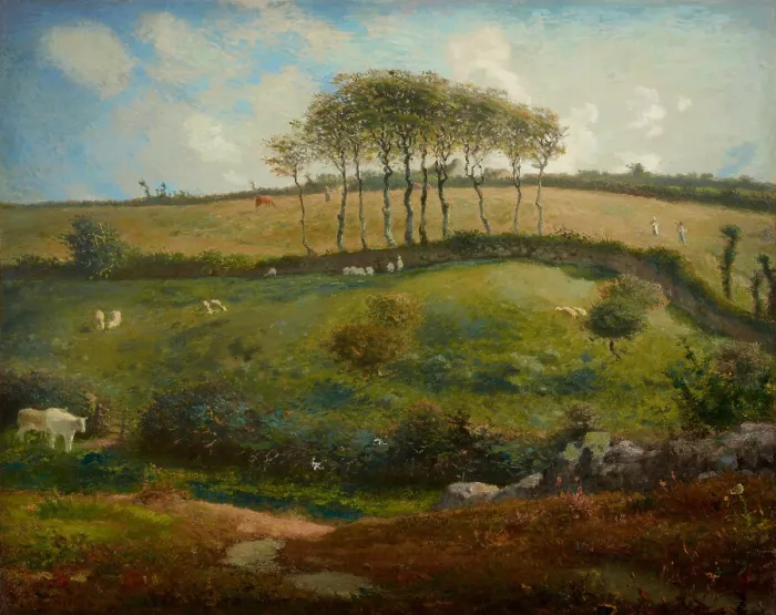 Framed Print : Pasture near Cherbourg, 1871-1872, by Jean-François Millet, 1814-1875, French Realist painting, oil on canvas Framed Print : Pasture near Cherbourg, 1871-1872, by Jean-François Millet, 1814-1875, French Realist painting, oil on canvas