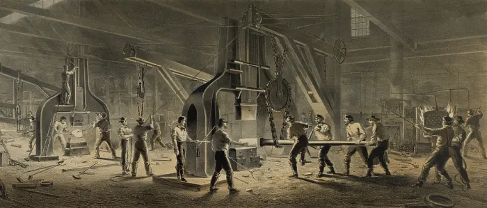 Framed Print : Paterson Iron Company were manufacturers of forgings for steamboats and railroads. Ca. 1865 Framed Print : Paterson Iron Company were manufacturers of forgings for steamboats and railroads. Ca. 1865