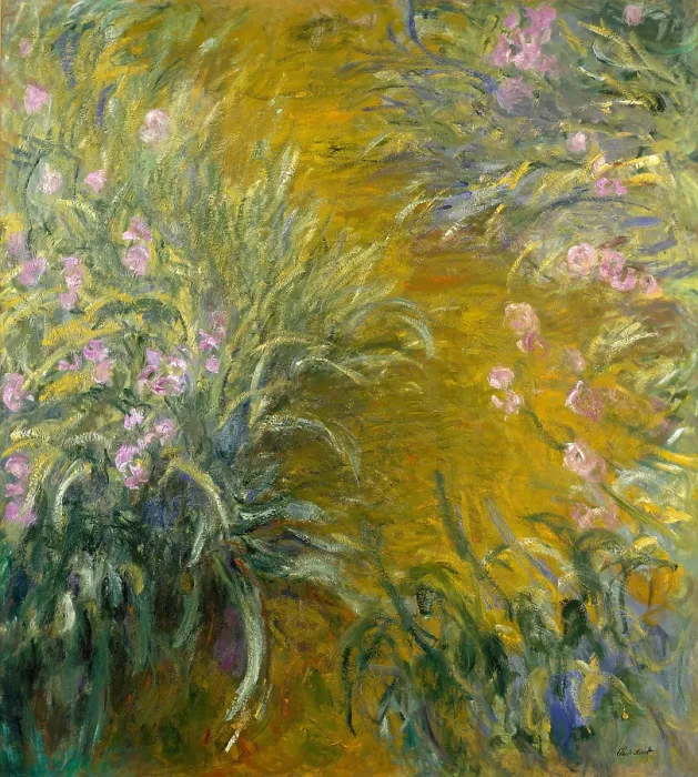 Framed Print : The Path through the Irises, by Claude Monet, 1914-17, French impressionist painting, oil on canvas