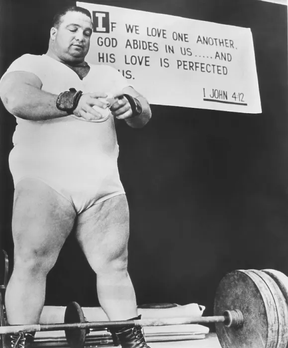 Framed Print : Paul Anderson, performed at weight lifting and strength exhibitions. He gave up his amateur status by accepting money for these performances. Ca. 1969. (CSU_2015_11_1201)