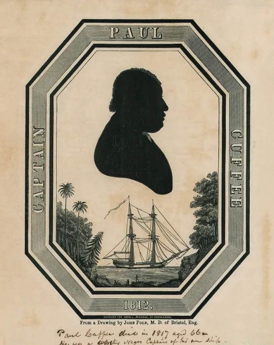Framed Print : Paul Cuffe (1759-1817), silhouette portrait of the free black, prosperous sea captain. Cuffe aided other free African American to immigrate to Sierra Leone