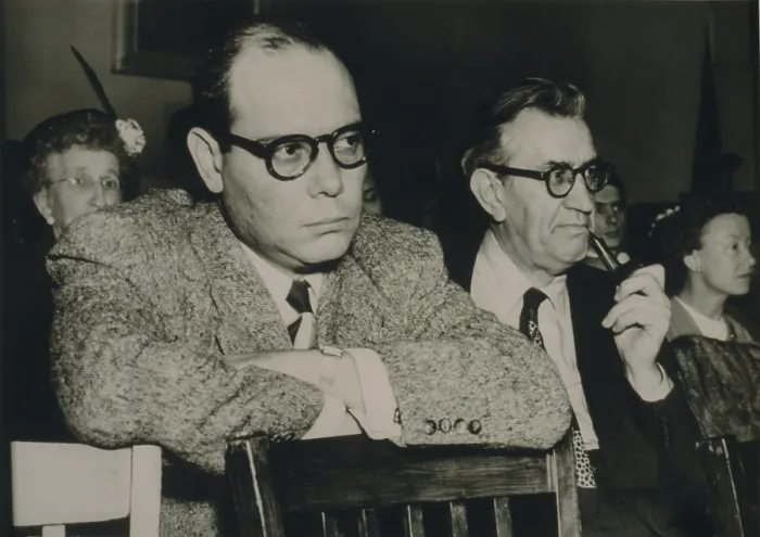 Framed Print : Paul Jarrico (1915-1997), American screenwriter and film producer, testifying to the House Un-American Activities Committee in 1951