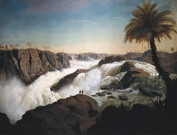 Framed Print : Paulo Alfonso falls on the Sao Francisco River (Cachoeira de Paulo Afonso). E. F. Schute, ca 1850