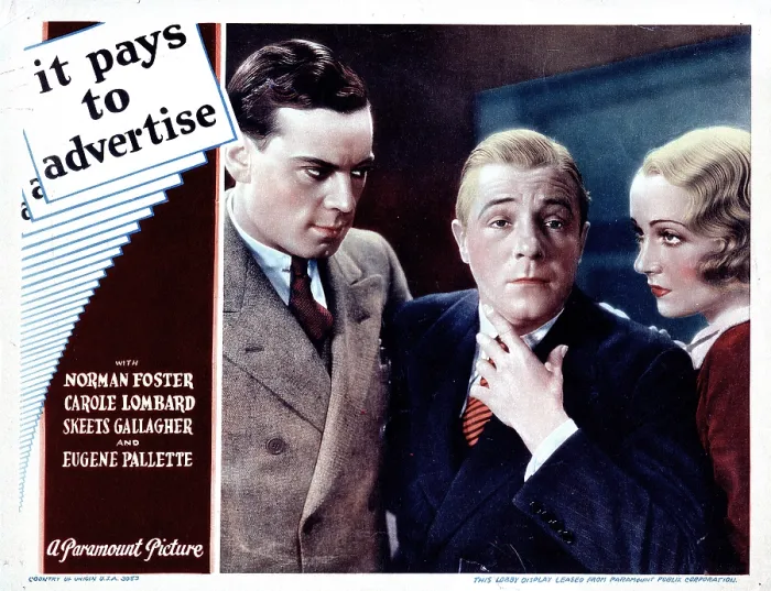 Framed Print : IT PAYS TO ADVERTISE, from left, Norman Foster, Richard Skeets Gallagher, Carole Lombard, 1931