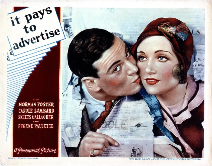 Framed Print : IT PAYS TO ADVERTISE, from left, Norman Foster, Carole Lombard, 1931 Framed Print : IT PAYS TO ADVERTISE, from left, Norman Foster, Carole Lombard, 1931