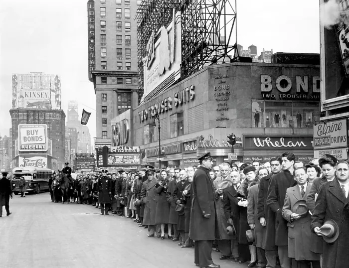 Framed Print : Pearl Harbor anniversary in Times Square