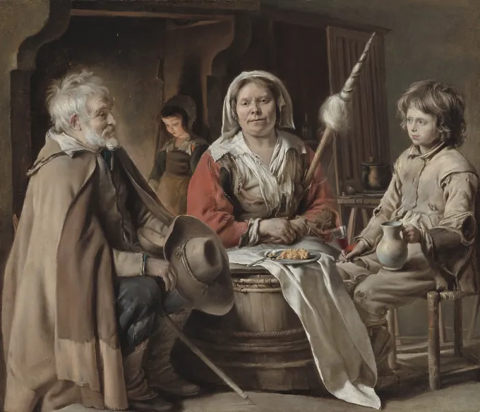 Framed Print : Peasant Interior, by Louis Le Nain, 1645, French painting, oil on canvas. Louis was one of the three Le Nain artists and brothers, born near Laon, Picardy Framed Print : Peasant Interior, by Louis Le Nain, 1645, French painting, oil on canvas. Louis was one of the three Le Nain artists and brothers, born near Laon, Picardy