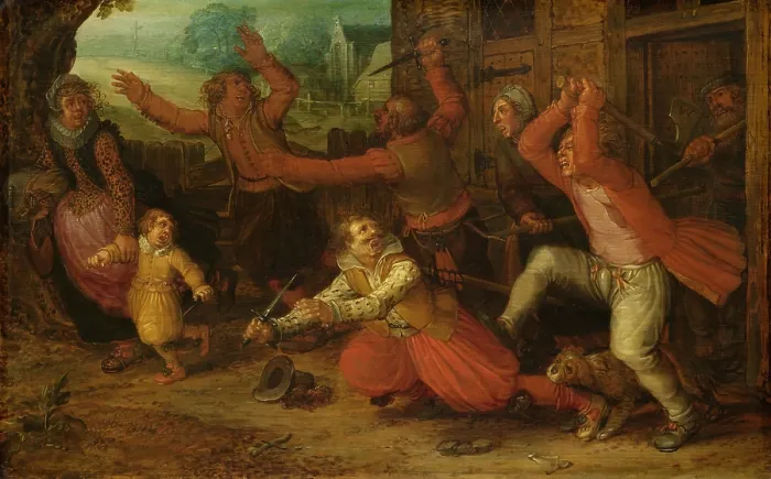 Framed Print : The Peasant's Joy (The Expulsion), by workshop of David Vinckboons, after 1619, Dutch oil painting Framed Print : The Peasant's Joy (The Expulsion), by workshop of David Vinckboons, after 1619, Dutch oil painting