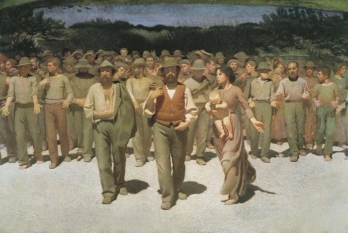 Framed Print : PELLIZZA DA VOLPEDO, Giuseppe (1868-1901). The Fourth Estate. 1901. Central detail. Naturalism. Oil on canvas. ITALY. Milan. Pinacotheca of Brera