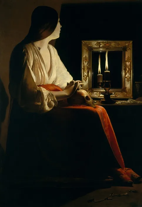 Framed Print : THE PENITENT MAGDALEN, by Georges de La Tour, 1640, French painting, oil on canvas Framed Print : THE PENITENT MAGDALEN, by Georges de La Tour, 1640, French painting, oil on canvas