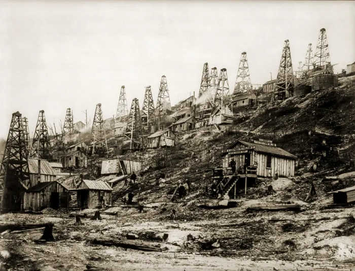 Framed Print : The Pennsylvania oil region. The Shoe & Leather Petroleum Company and the Foster Farm Oil Company, on lower Pioneer Run, Pa. Ca. 1895 Framed Print : The Pennsylvania oil region. The Shoe & Leather Petroleum Company and the Foster Farm Oil Company, on lower Pioneer Run, Pa. Ca. 1895