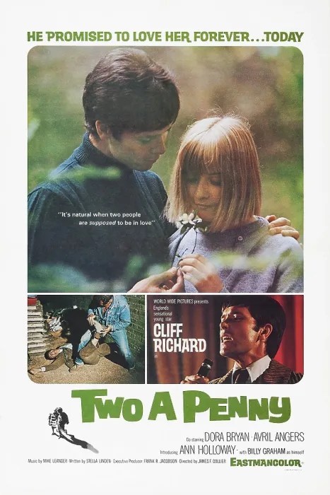 Framed Print : TWO A PENNY, US poster art, Cliff Richard, (top left and bottom right), 1970 Framed Print : TWO A PENNY, US poster art, Cliff Richard, (top left and bottom right), 1970