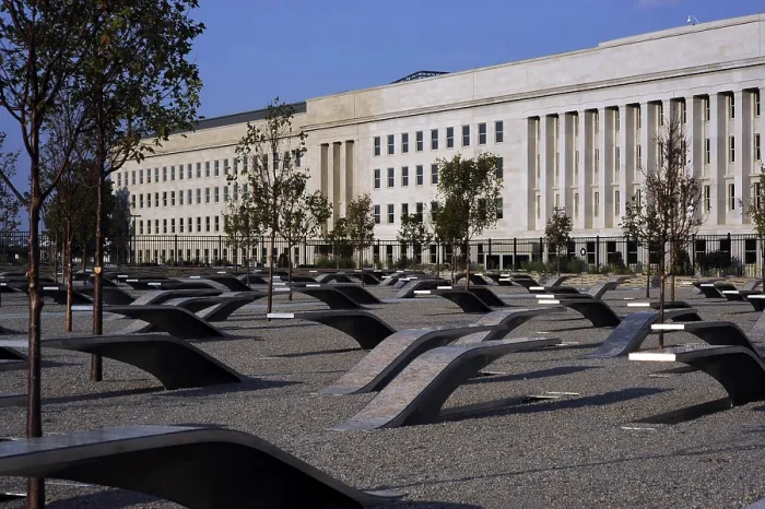 Framed Print : The Pentagon Memorial honoring the 184 people killed at the Pentagon and on American Airlines Flight 77 during the Sept. 11 2001 terrorist attacks was dedicated on Sept