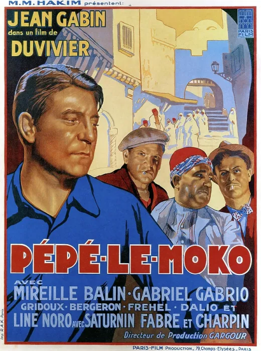 Framed Print : PEPE LE MOKO, Jean Gabin (left), 1937
