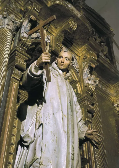 Framed Print : PEREIRA, Manuel (1614-1667). Saint Bruno. 17th c. SPAIN. Burgos. Carthusian monastery of Santa Mara de Miraflores. Baroque art. Sculpture on wood
