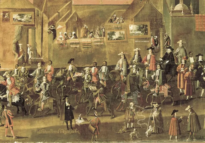 Framed Print : PEREZ DE HOLGUIN, Melchor (1665-1724). Entry of Viceroy Archbishop Morcillo into Potos. 1716