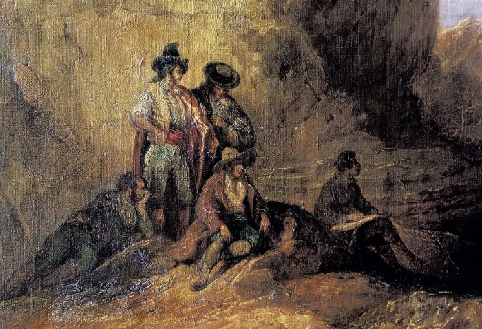 Framed Print : PEREZ VILLAAMIL, Jenaro (1807-1854). Gaucn Castle in Mlaga. s.XIX. Detail. Romanticism. Oil on canvas. SPAIN. Granada. Museums of Fine Arts of Granada