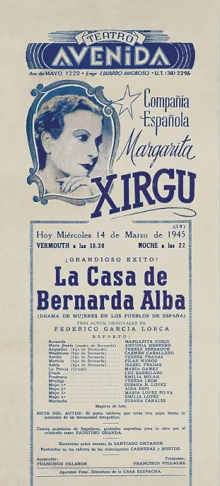 Framed Print : Performance of 'La Casa de Bernarda Alba' (The House of Bernarda Alba) done by the Margarita Xirgu's Spanish Company. Avenida Theatre in Buenos Aires (1945). SPAIN