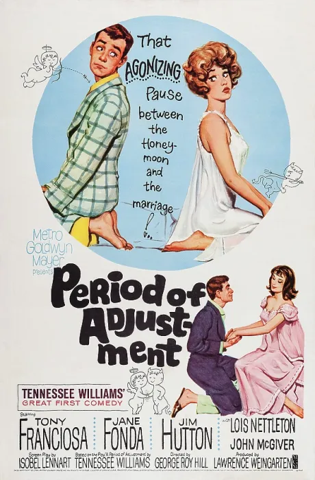 Framed Print : PERIOD OF ADJUSTMENT, US poster, top from left: Jim Hutton, Jane Fonda, 1962 Framed Print : PERIOD OF ADJUSTMENT, US poster, top from left: Jim Hutton, Jane Fonda, 1962