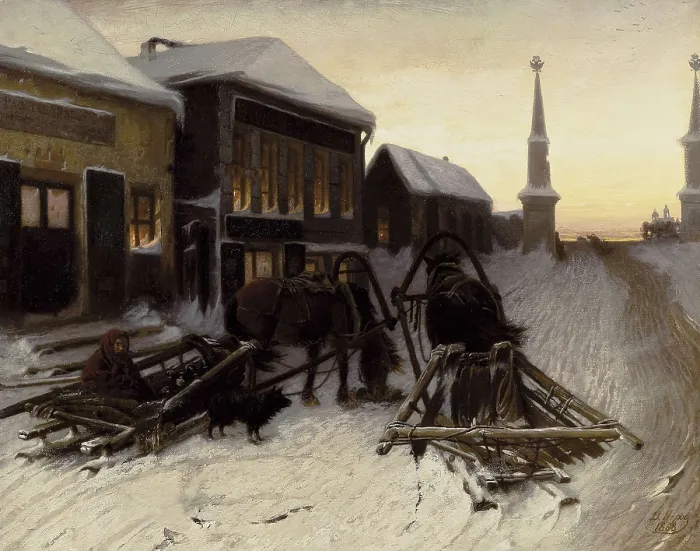 Framed Print : Perov, Vasily (1833-1882). The Last Tavern at the City Gates. 1868. Oil on canvas. RUSSIA. Moscow. Tretyakov Gallery. AISA / Everett Collection**US SALES ONLY**