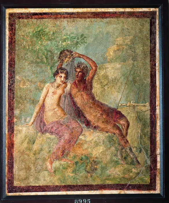 Framed Print : Perseus and Andromeda, by unknown artist, 55-79, 1st Century A.D. ripped fresco, 57 x 47 cm - Italy, Campania, Naples, National Archaeological Museum, Room LXXVIII, inv. 8995