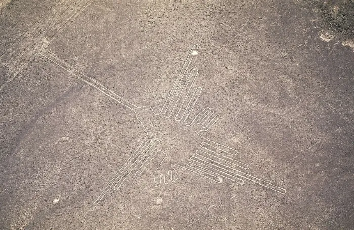 Framed Print : PERU. ICA. Palpa-Nazca Lines. Ceremonial and ritual geoglyphs (200-700 AD). Detalle of hummingbird. Nazca art. AISA / Everett Collection**US SALES ONLY**